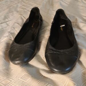 𝅺delman ballet flats black leather euc size 6